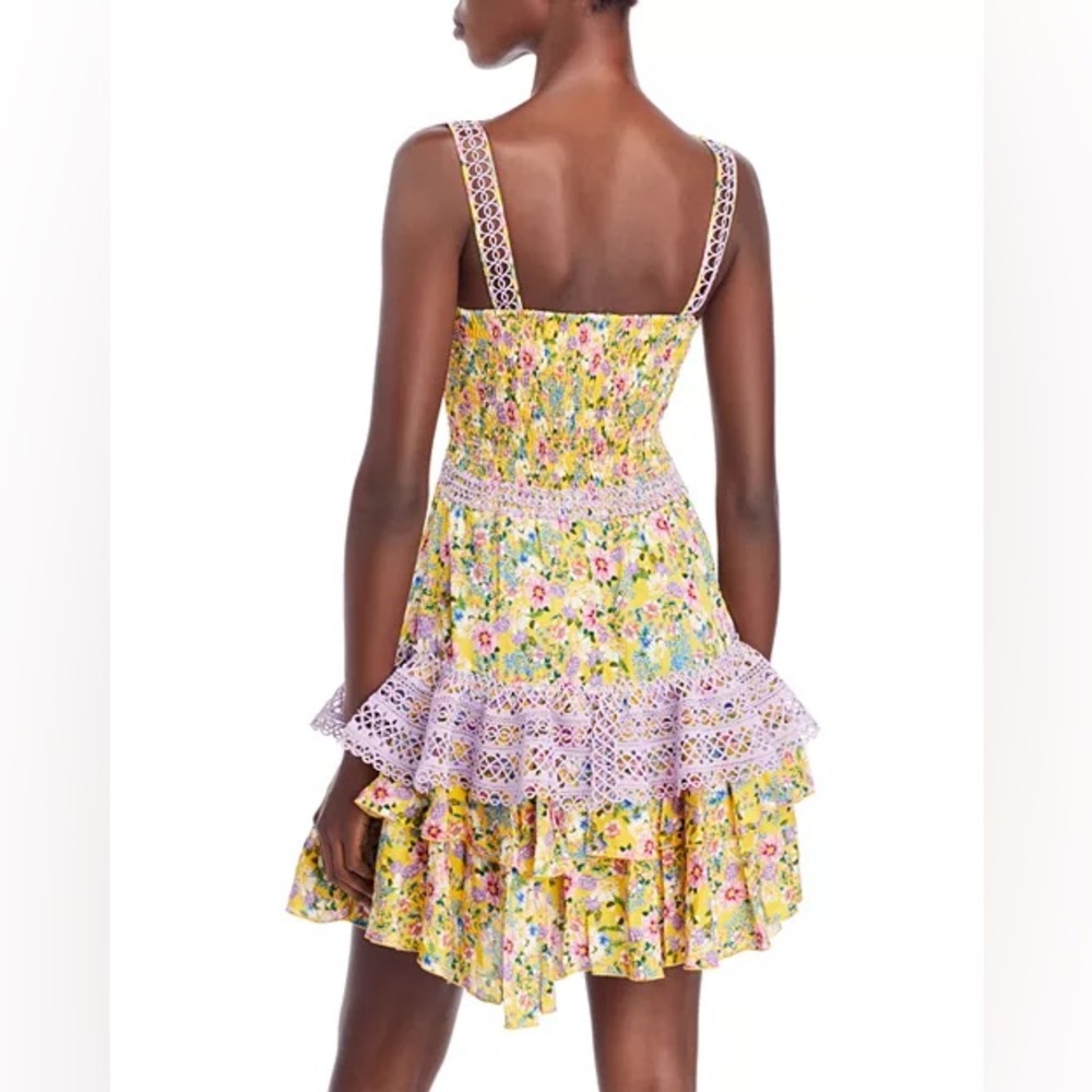 Charo Ruiz Floral Mini Dress with Lace Accents - Picture 3 of 3